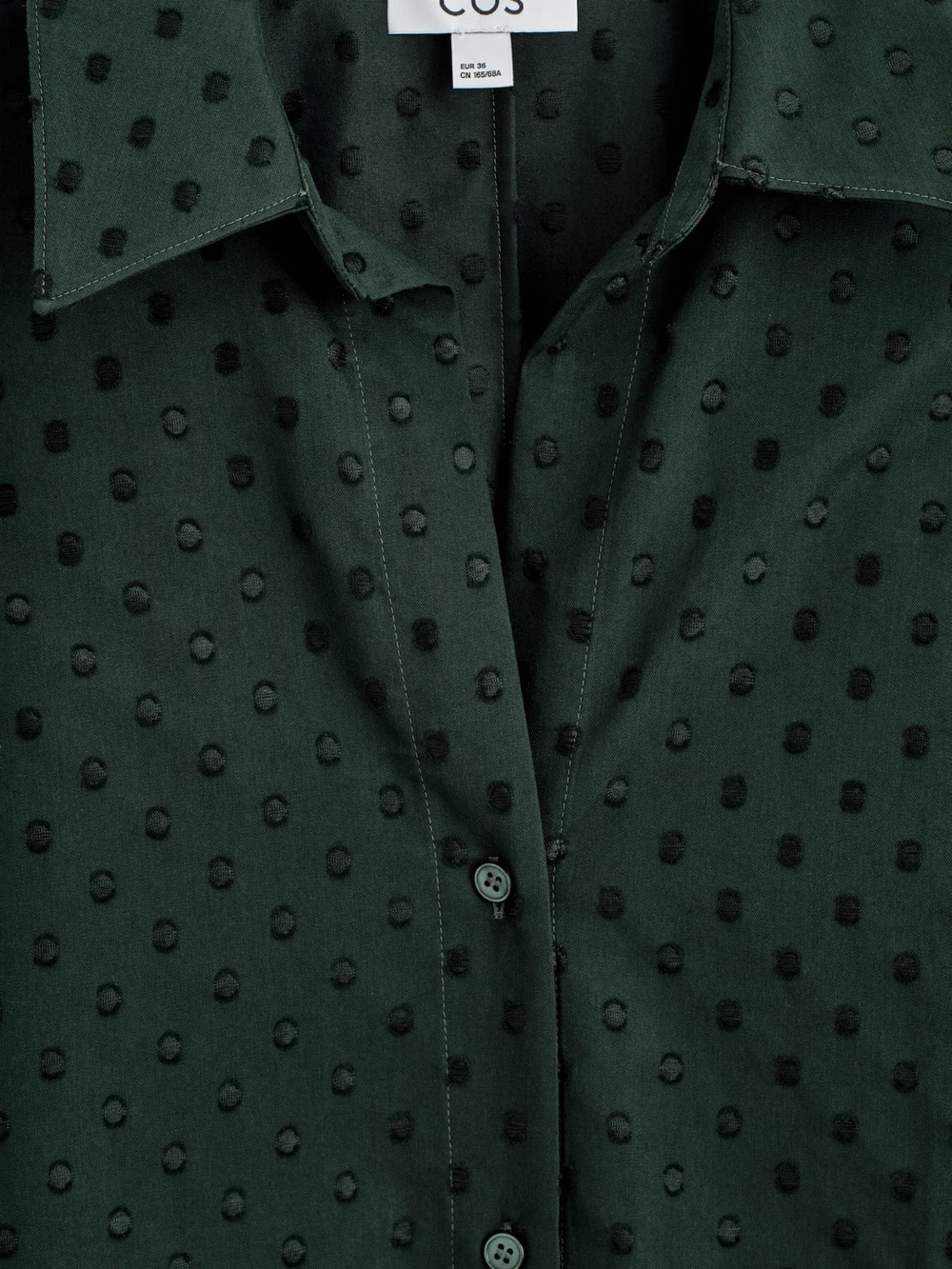 NWT (size 8) COS Polka-dot Jacquard Cotton Shirt Dress - Picture 6 of 10